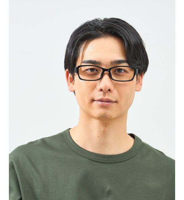  「スクエア型 メガネ 横長 | 軽量 | 伊達メガネ 度付きメガネ｜ユニセックス   レンズ交換券付」|メガネ|