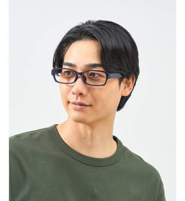  「スクエア型 メガネ 横長 | 軽量 | 伊達メガネ 度付きメガネ｜ユニセックス   レンズ交換券付」|メガネ|