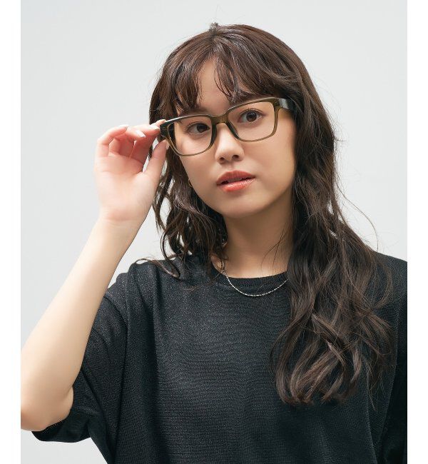  「ウェリントン型 メガネ 太縁フレーム | 軽量 | 伊達・ 度付きメガネ｜ ユニセックス   レンズ交換券付」|メガネ|オリーブ