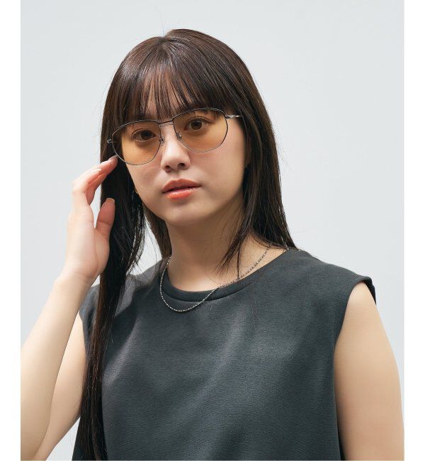  「Zoff｜takashi kumagai ウェリントン型 サングラス メタルフレーム｜ツーブリッジ｜紫外線対策 UVカット  」|サングラス|シルバー1