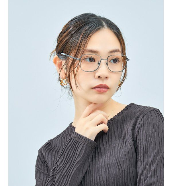  「Zoff｜CLASSIC メガネ | 四角 メタルフレーム グランパコア 伊達メガネ 度付き   レンズ交換券付」|メガネ|シルバー