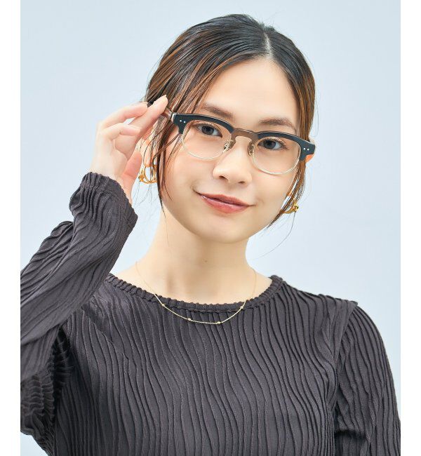  「Zoff｜UNITED ARROWS メガネ | [Luxe] 伊達メガネ 度付き ユナイテッドアローズ   レンズ交換券付」|メガネ|ブラウン1