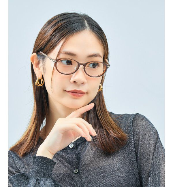  「オーバル型 メガネ | レザー調 ラバーテンプル ズレ落ち防止 眼鏡 伊達・度付き眼鏡  レンズ交換券付」|メガネ|