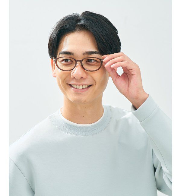  「オーバル型 メガネ | レザー調 ラバーテンプル ズレ落ち防止 眼鏡 伊達・度付き眼鏡  レンズ交換券付」|メガネ|