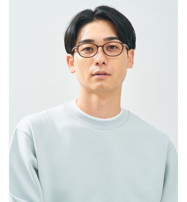  「オーバル型 メガネ | レザー調 ラバーテンプル ズレ落ち防止 眼鏡 伊達・度付き眼鏡  レンズ交換券付」|メガネ|