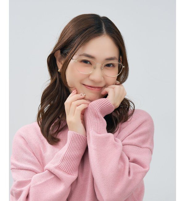  「ウェリントン型 メガネ | 四角 小顔効果 チタン 軽量 メタル 伊達・度付き Zoff  レンズ交換券付」|メガネ|ゴールド