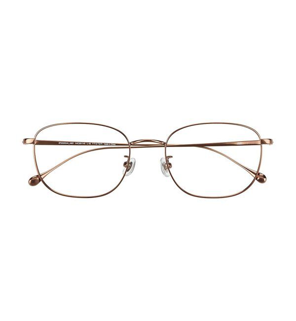  「ウェリントン型 メガネ | 四角 小顔効果 チタン 軽量 メタル 伊達・度付き Zoff  レンズ交換券付」|メガネ|