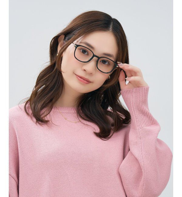  「ウェリントン型 メガネ | チタン TR素材 軽量 メタル 伊達・度付き 大人可愛い Zoff  レンズ交換券付」|メガネ|ブラック