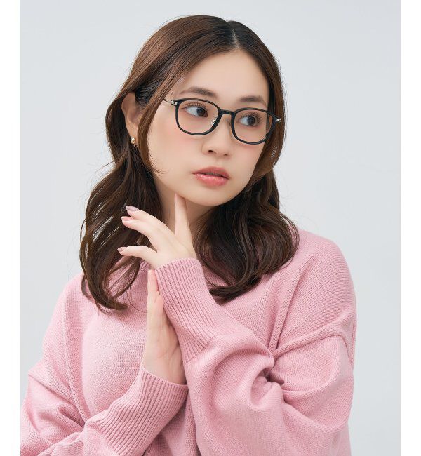  「ウェリントン型 メガネ | チタン TR素材 軽量 メタル 伊達・度付き 大人可愛い Zoff  レンズ交換券付」|メガネ|