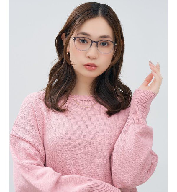  「ウェリントン型 メガネ | チタン TR素材 軽量 メタル 伊達・度付き 大人可愛い Zoff  レンズ交換券付」|メガネ|