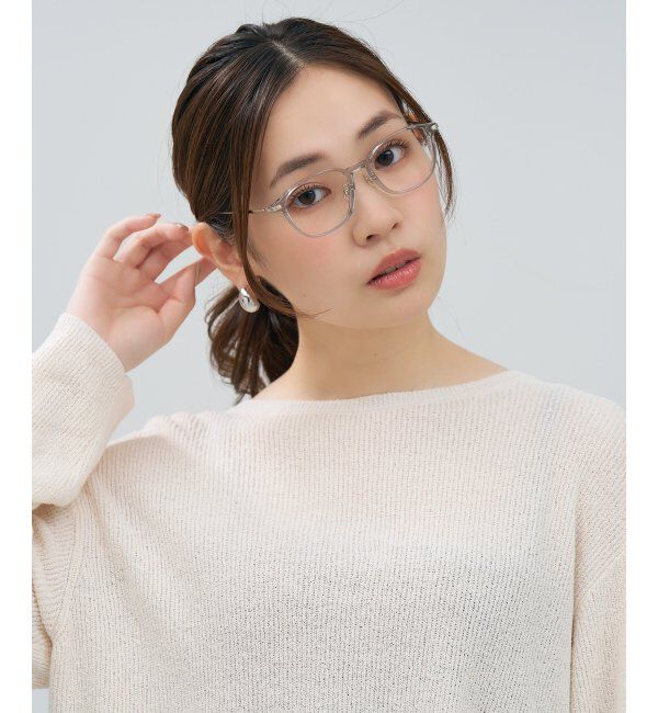  「ウェリントン型 メガネ | チタン TR素材 軽量 メタル 伊達・度付き 大人可愛い Zoff  レンズ交換券付」|メガネ|