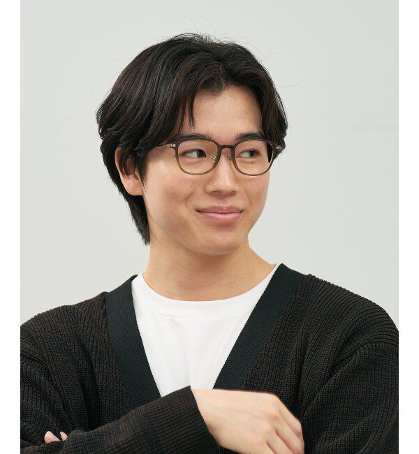  「ウェリントン型 メガネ | チタン TR素材 軽量 メタル 伊達・度付き 大人可愛い Zoff  レンズ交換券付」|メガネ|