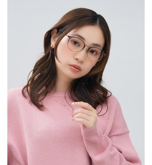  「ボストン型 メガネ | チタン TR素材 軽量 メタル 伊達・度付き 大人可愛い Zoff  レンズ交換券付」|メガネ|