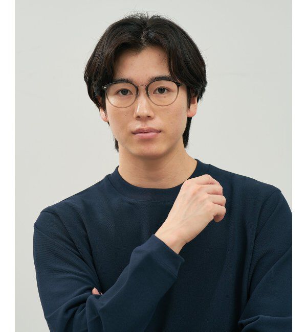  「ボストン型 メガネ | チタン TR素材 軽量 メタル 伊達・度付き 大人可愛い Zoff  レンズ交換券付」|メガネ|