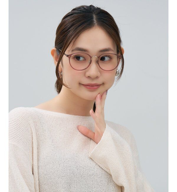  「ボストン型 メガネ | チタン TR素材 軽量 メタル 伊達・度付き 大人可愛い Zoff  レンズ交換券付」|メガネ|