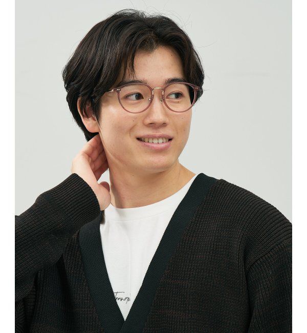  「ボストン型 メガネ | チタン TR素材 軽量 メタル 伊達・度付き 大人可愛い Zoff  レンズ交換券付」|メガネ|