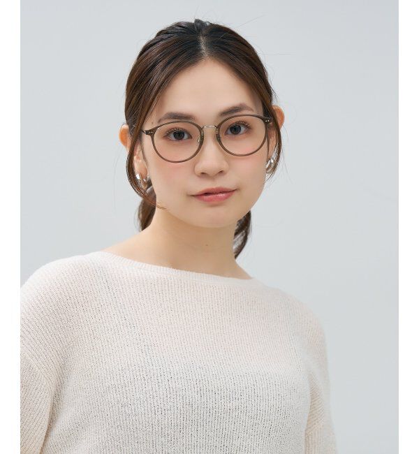  「ボストン型 メガネ | チタン TR素材 軽量 メタル 伊達・度付き 大人可愛い Zoff  レンズ交換券付」|メガネ|