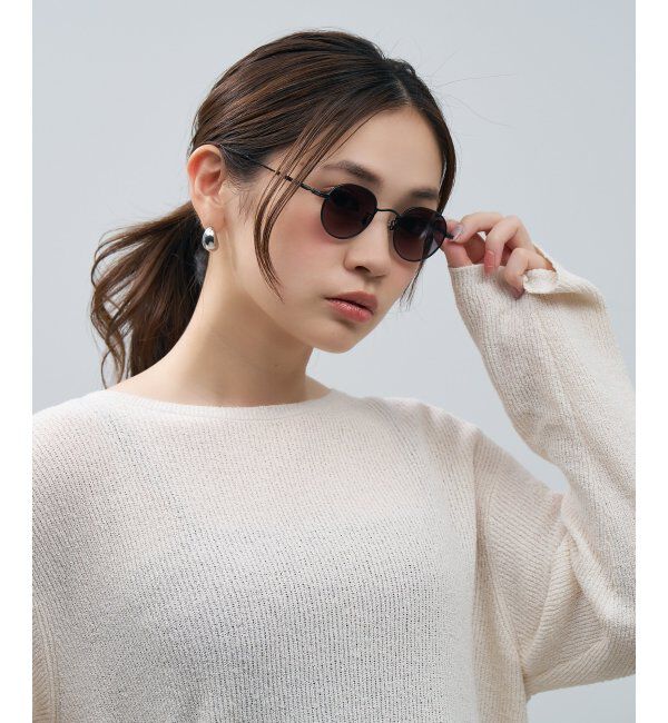  「SUNCUTGlasses/UV100%CUT ボストン型 サングラス [度無し専用] 丸 メタル 紫外線対策 UVカット」|サングラス|