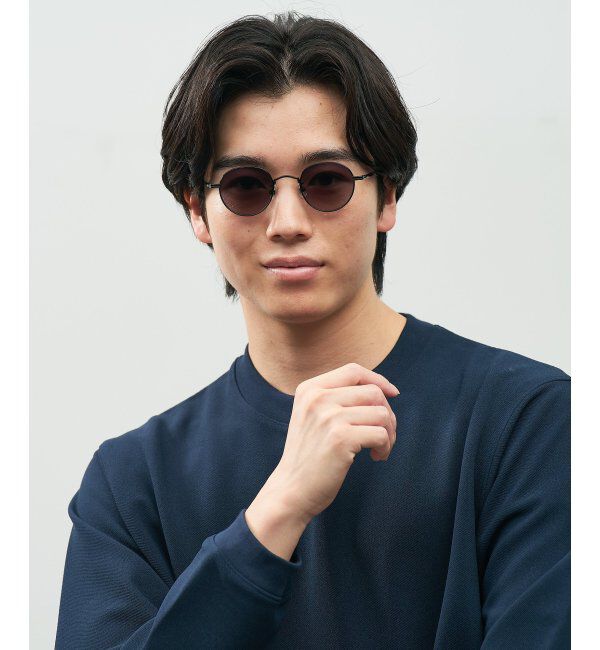  「SUNCUTGlasses/UV100%CUT ボストン型 サングラス [度無し専用] 丸 メタル 紫外線対策 UVカット」|サングラス|