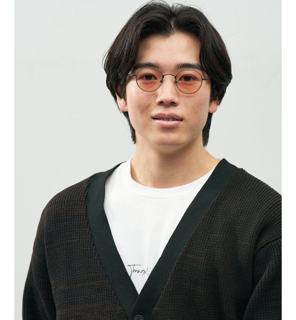  「SUNCUTGlasses/UV100%CUT ボストン型 サングラス [度無し専用] 丸 メタル 紫外線対策 UVカット」|サングラス|