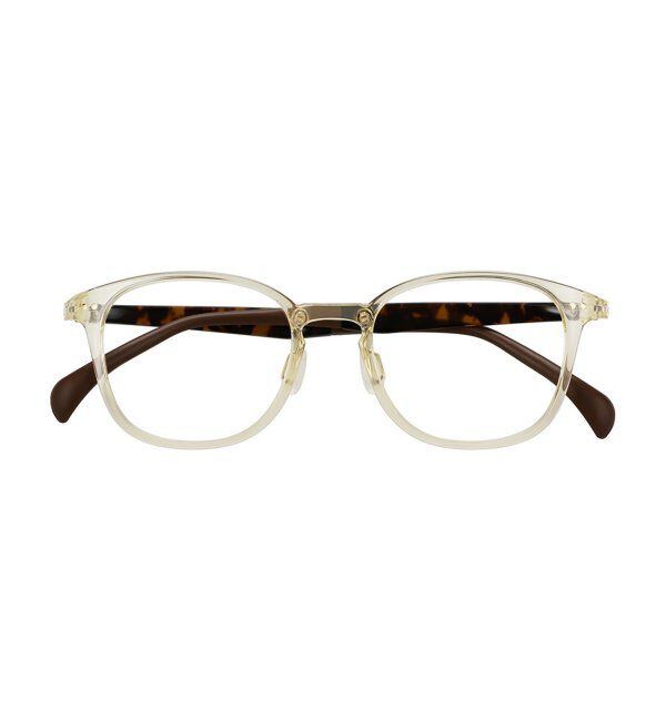  「ウェリントン型 メガネ | 軽量 柔軟性 鼻パッド 眼鏡 伊達めがね 度付き Zoff SMART レンズ交換券付」|メガネ|オレンジ系デミ2