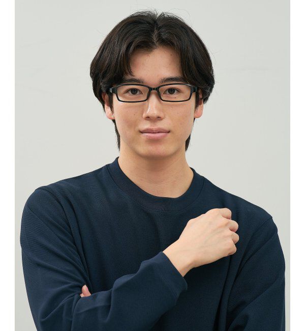  「スクエア型 メガネ | 横長 軽量 眼鏡 伊達めがね 度付き Zoff｜CLASSIC レンズ交換券付」|メガネ|