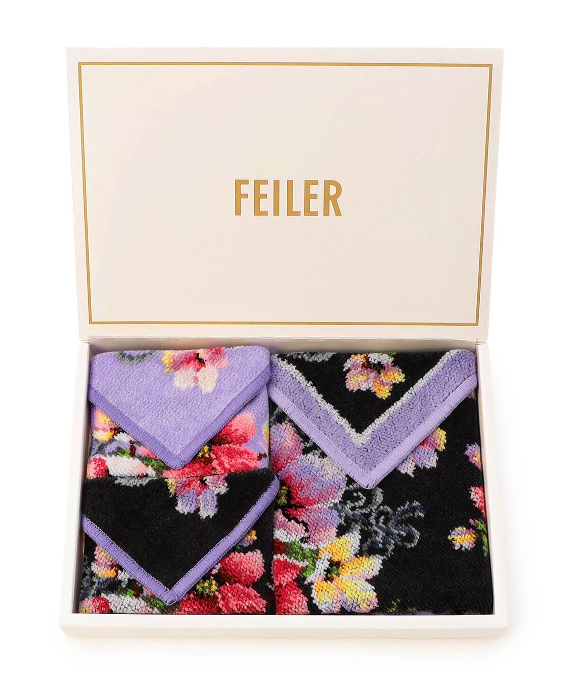 FEILER「ニューポージー　タオルハンカチ3枚セット　NPO-S9085」|ハンカチ|ペールパープル