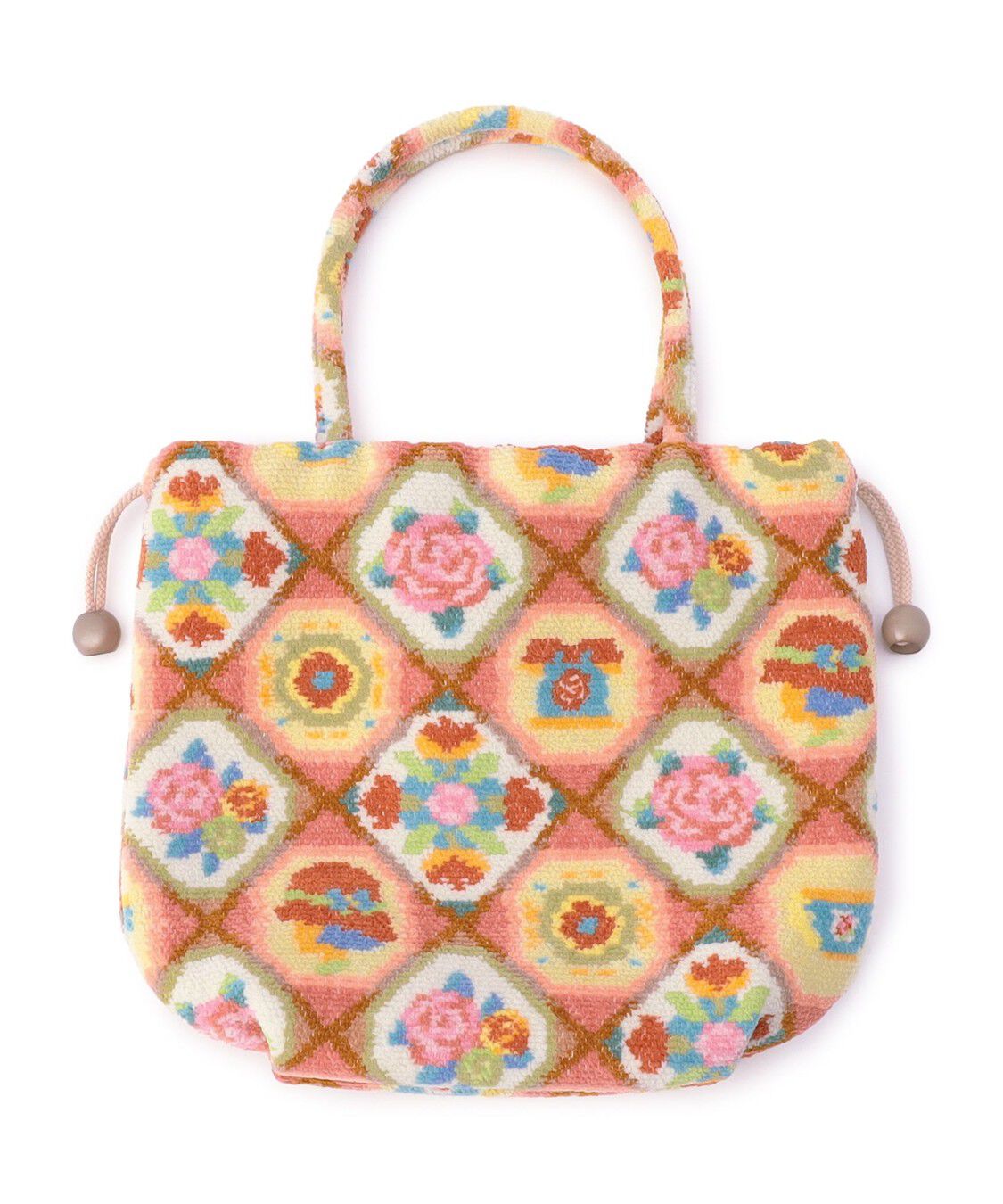 LOVERARY BY FEILER「オトメチックタイル　巾着バッグ　L/OMT-257329」|トートバッグ|