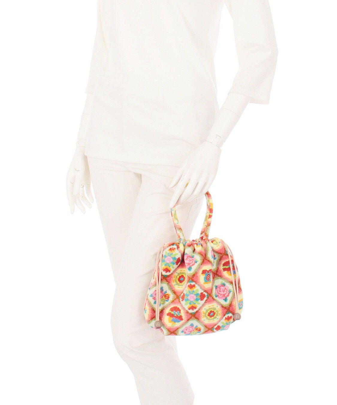 LOVERARY BY FEILER「オトメチックタイル　巾着バッグ　L/OMT-257329」|トートバッグ|