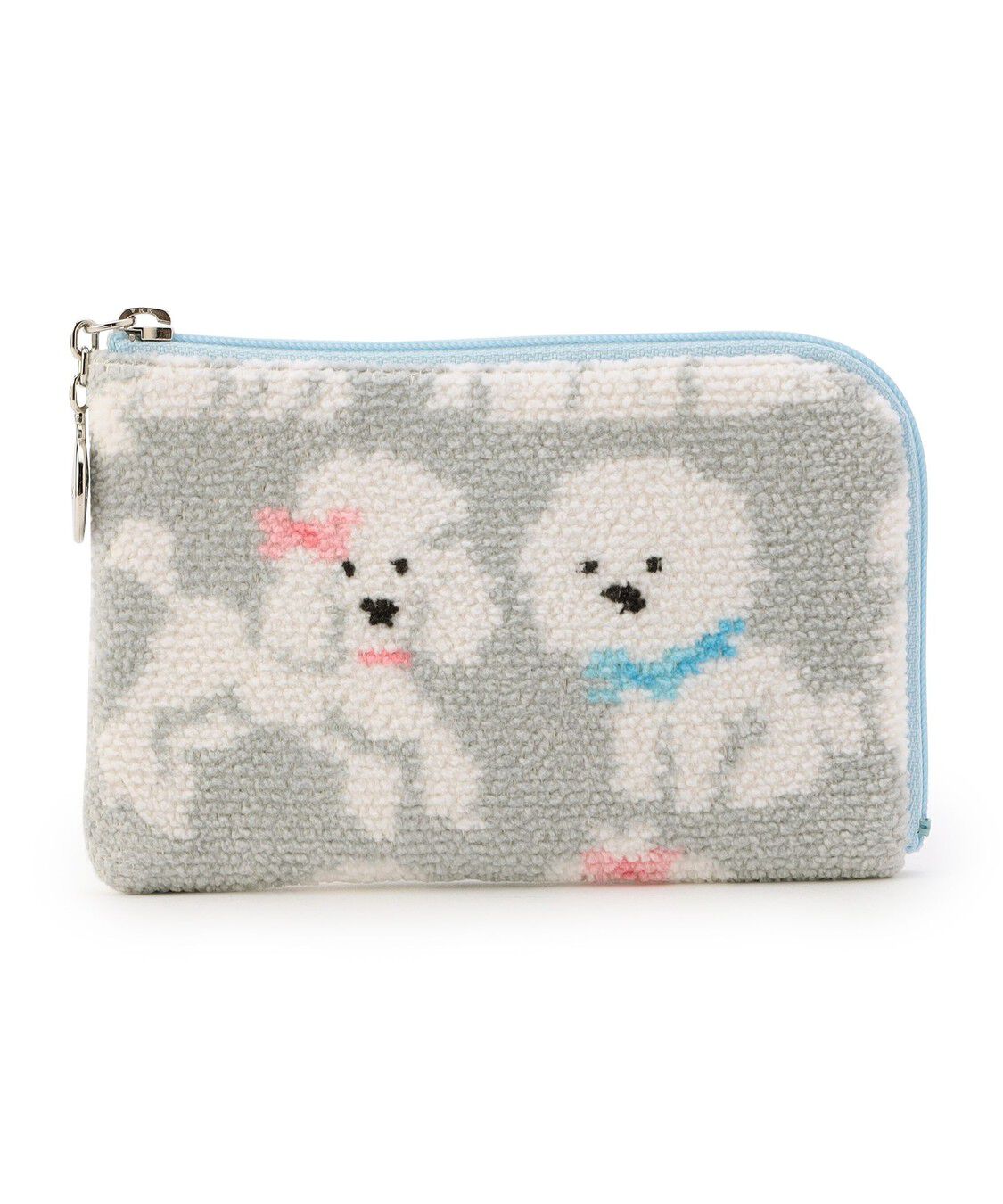 LOVERARY BY FEILER「モフモフワンチャン　L字ポーチ　L/MWC-257362」|ポーチ|シルバーグレー