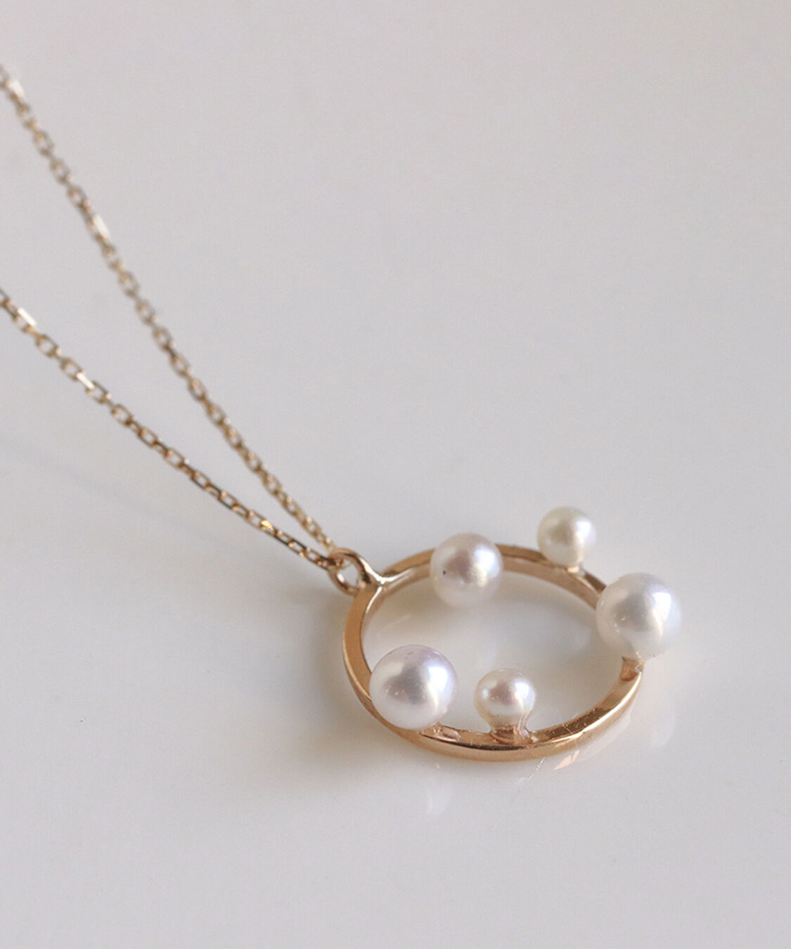  「パール リリー サークル ネックレス| K10YG〈2026 Spring Collection〉」|ネックレス|