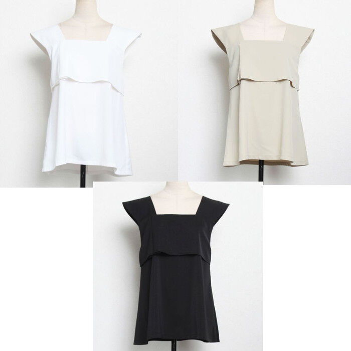 BACKYARD FAMILY「ブラウス レディース スクエアネック 通販 夏 ノースリーブ シャツ レディースシャツ」|シャツ・ブラウス|