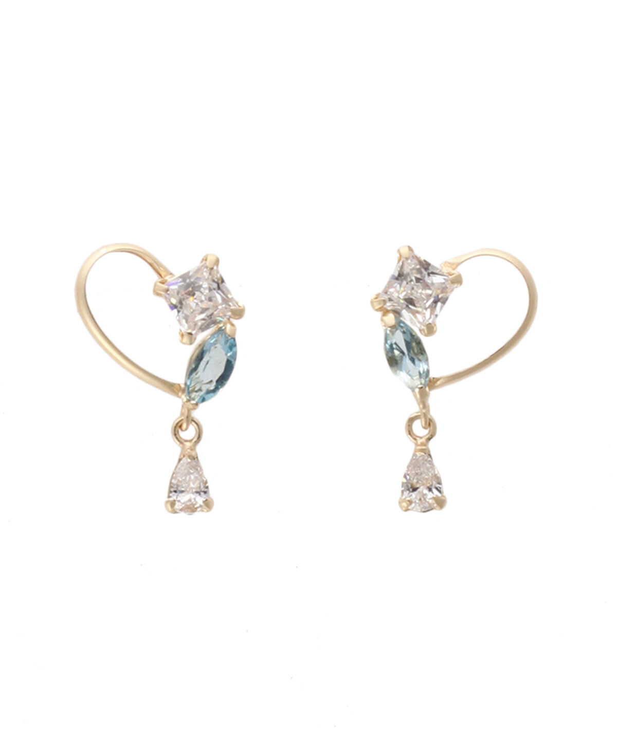 Samantha Tiara「K10 YG ドロップカラーストーンピアス」|ピアス|K10 YG