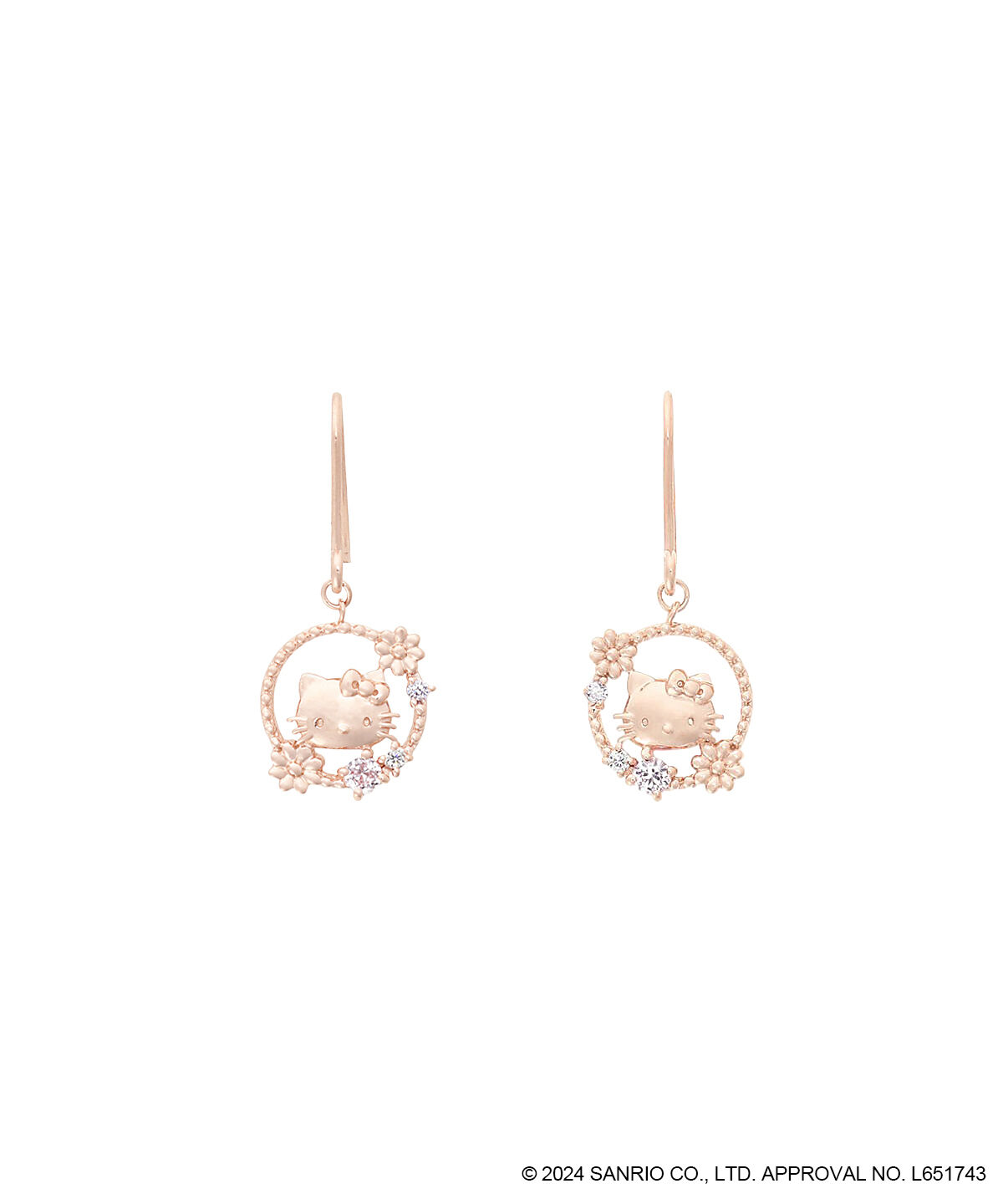 newme by Samantha Thavasa「「ハローキティ」50周年記念コレクション サークルピアス」|ピアス|SILVER PGﾒｯｷ