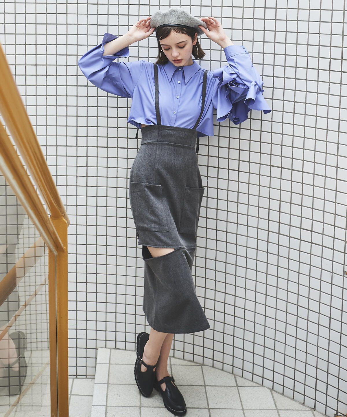 アンドクチュール「アシメ袖フリルシャツブラウス」|シャツ・ブラウス|