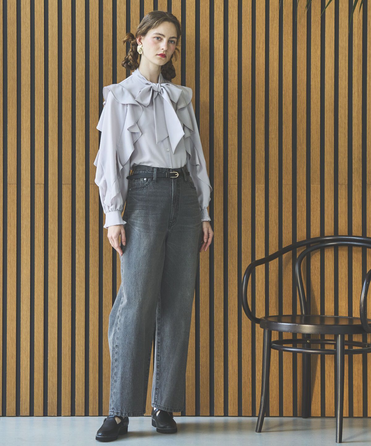 アンドクチュール「ラッフルスリーブボウタイブラウス」|シャツ・ブラウス|