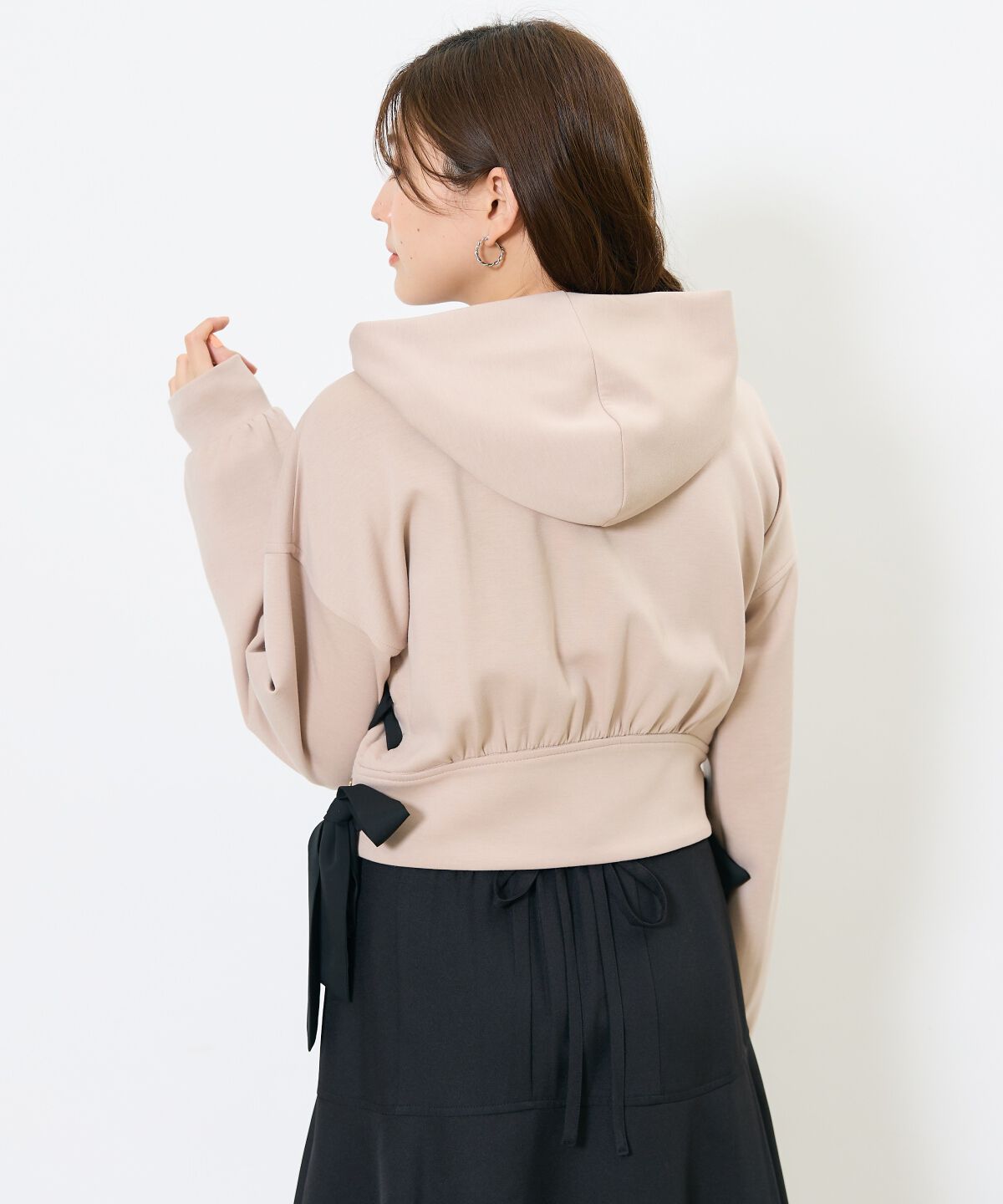 アンドクチュール「レースアップリボンフーディー」|パーカー|