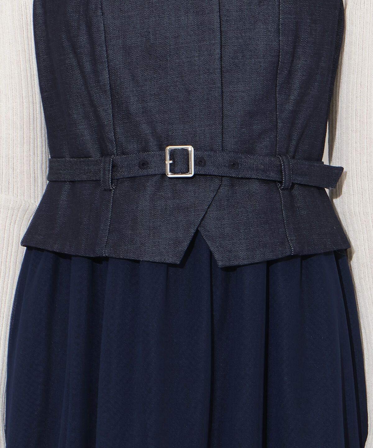 アンドクチュール「異素材ドッキングチュールワンピース」|ワンピース|