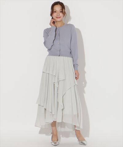 アンドクチュール「ティアードプリーツスカート」|フレア|