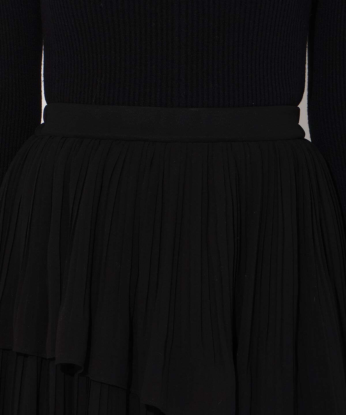 アンドクチュール「ティアードプリーツスカート」|フレア|