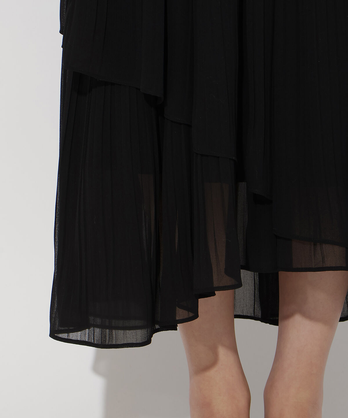 アンドクチュール「ティアードプリーツスカート」|フレア|