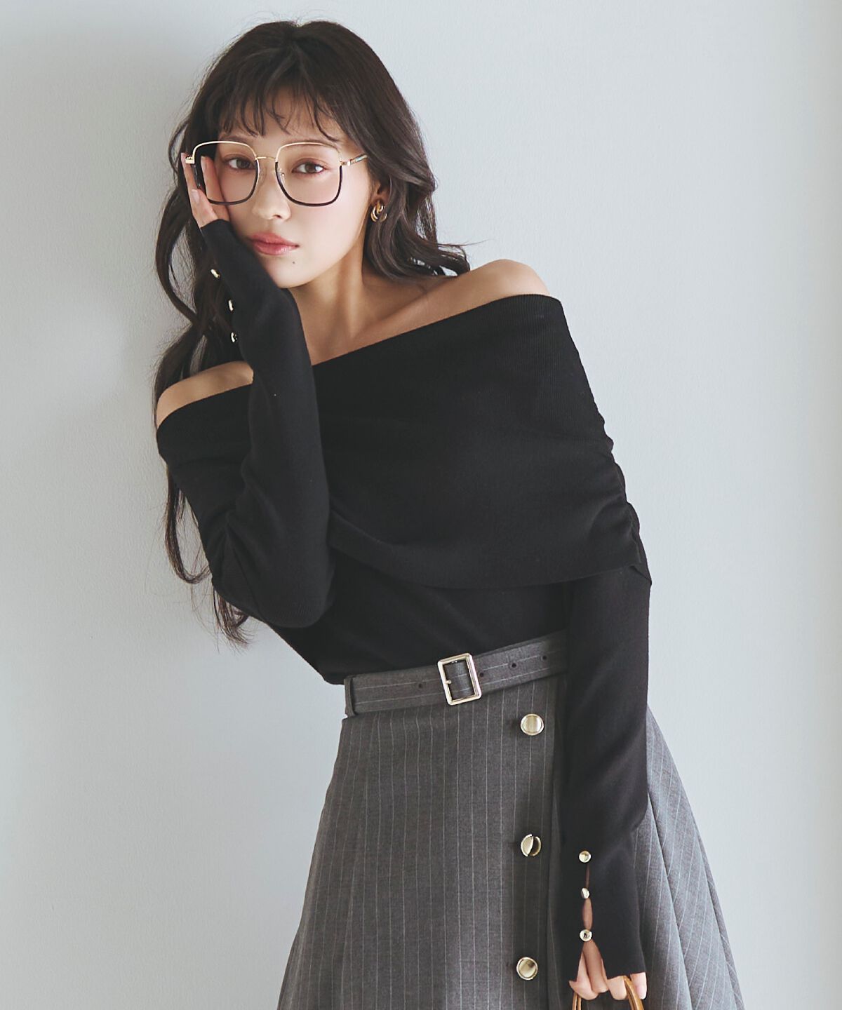 アンドクチュール「オフショルプルオーバー」|ニット・セーター|