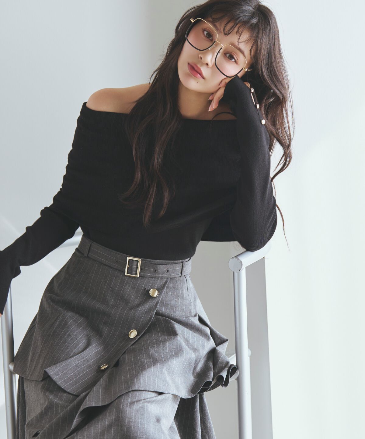 アンドクチュール「オフショルプルオーバー」|ニット・セーター|