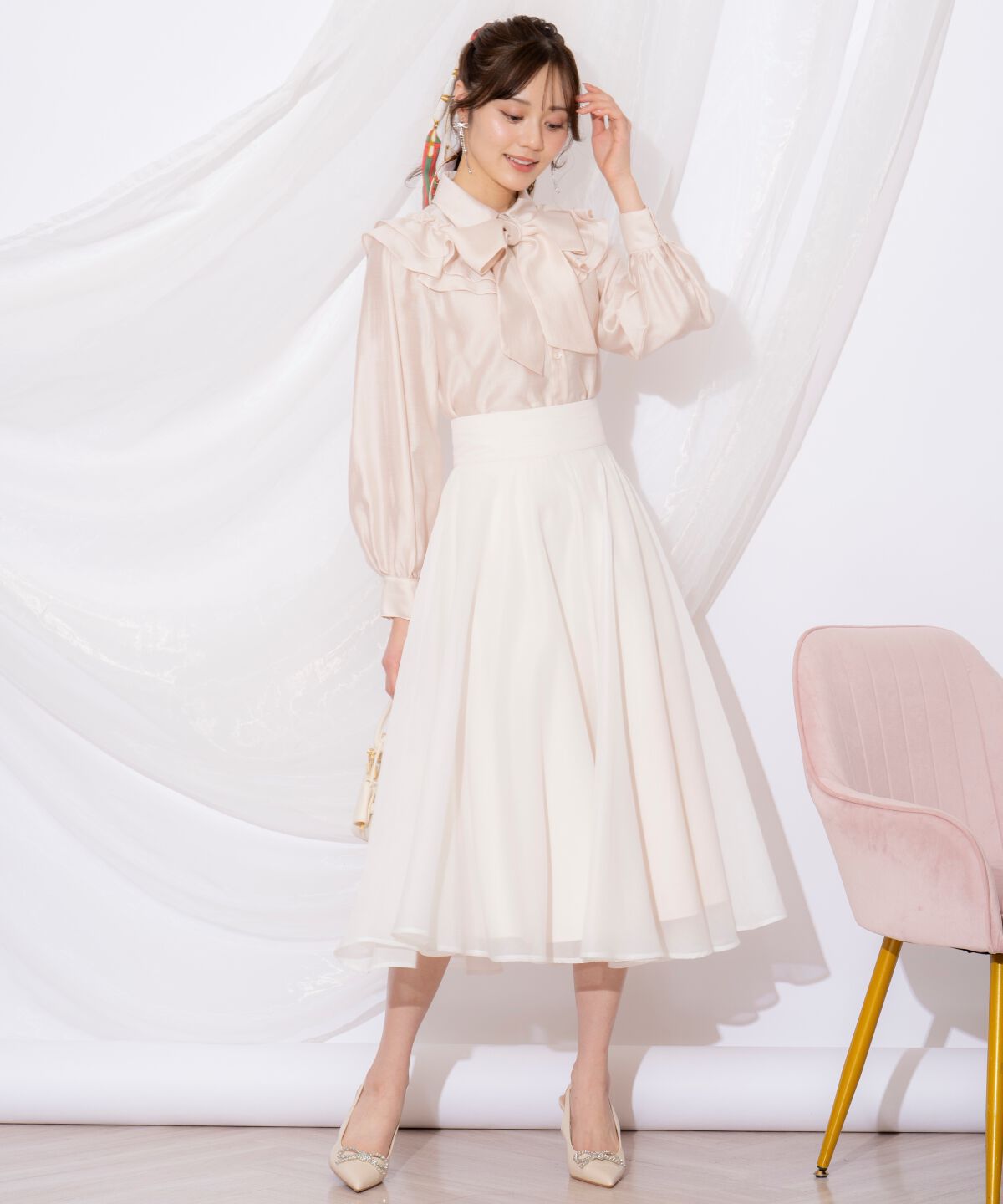 WILLSELECTION「ギャザーフリルボウタイブラウス」|シャツ・ブラウス|