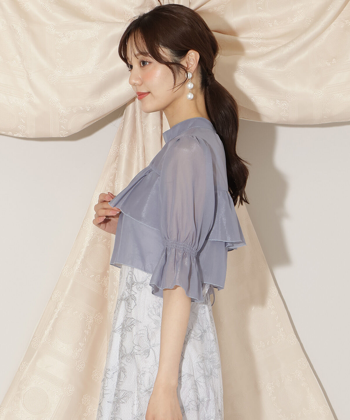 WILLSELECTION「フリル切り替えシフォンブラウス」|シャツ・ブラウス|