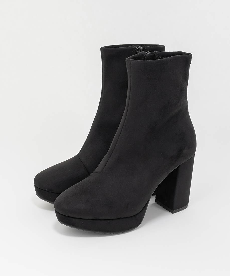  「晴雨兼用 チャンキーヒールベーシックショートブーツ」|ショートブーツ|