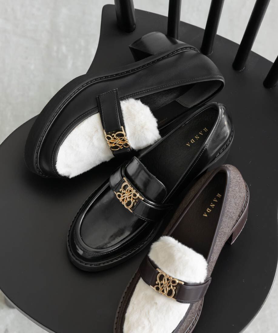  「モノグラムベルトボリュームローファー」|ローファー|