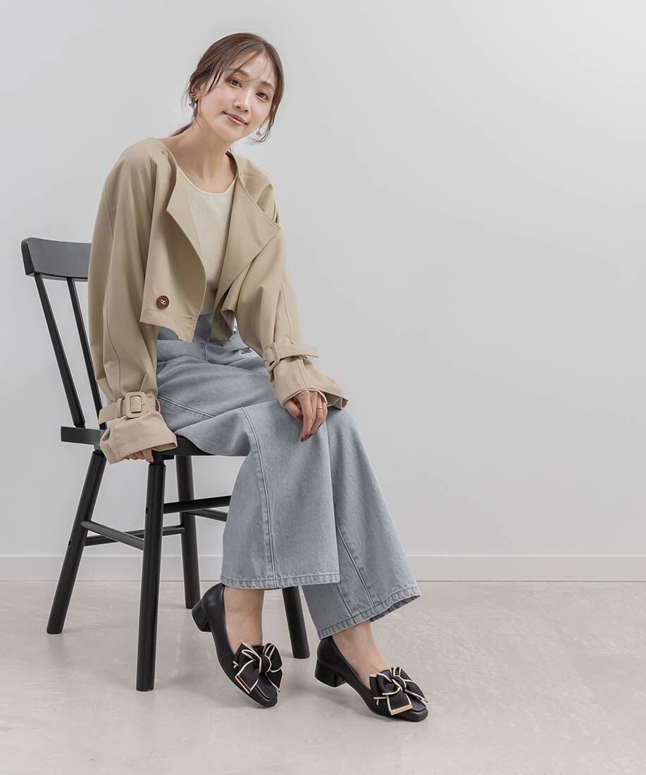  「ビッグリボンデザインローファー」|ローファー|