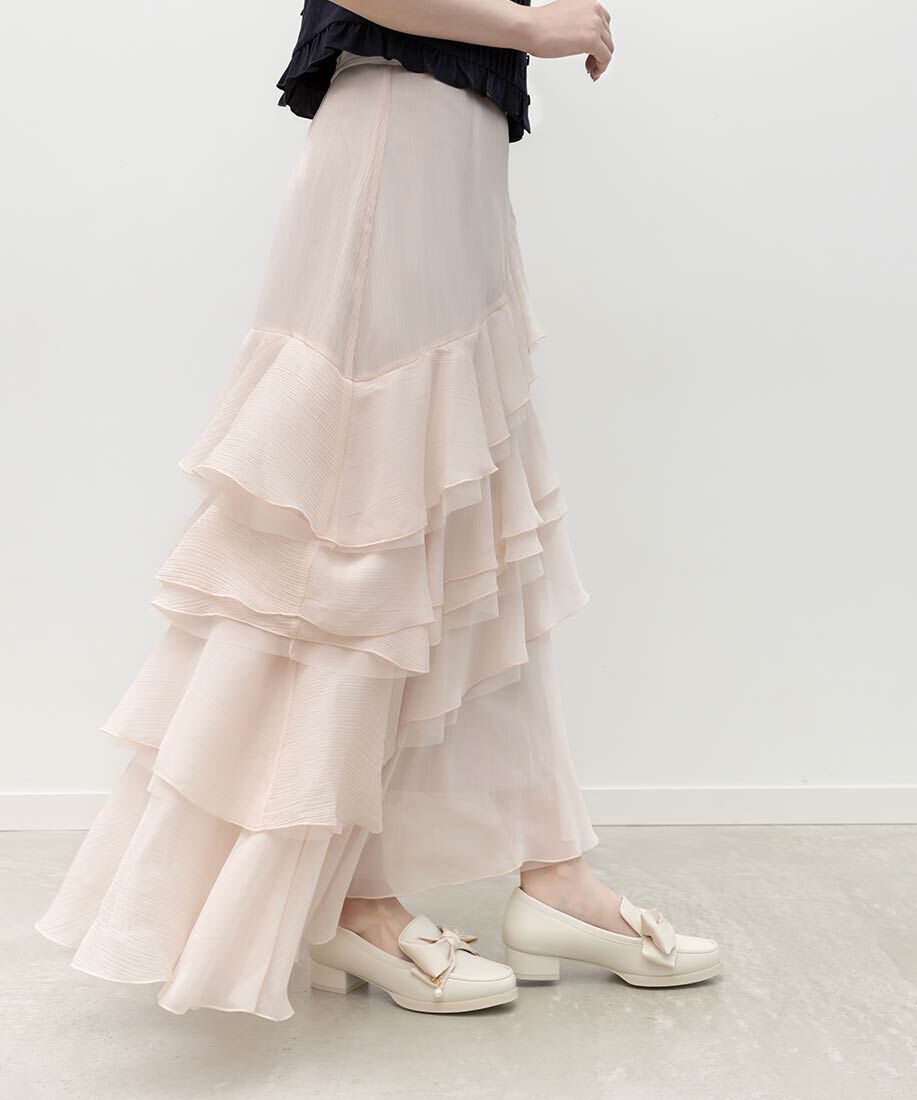  「パールチャームサテンリボンローファー」|ローファー|