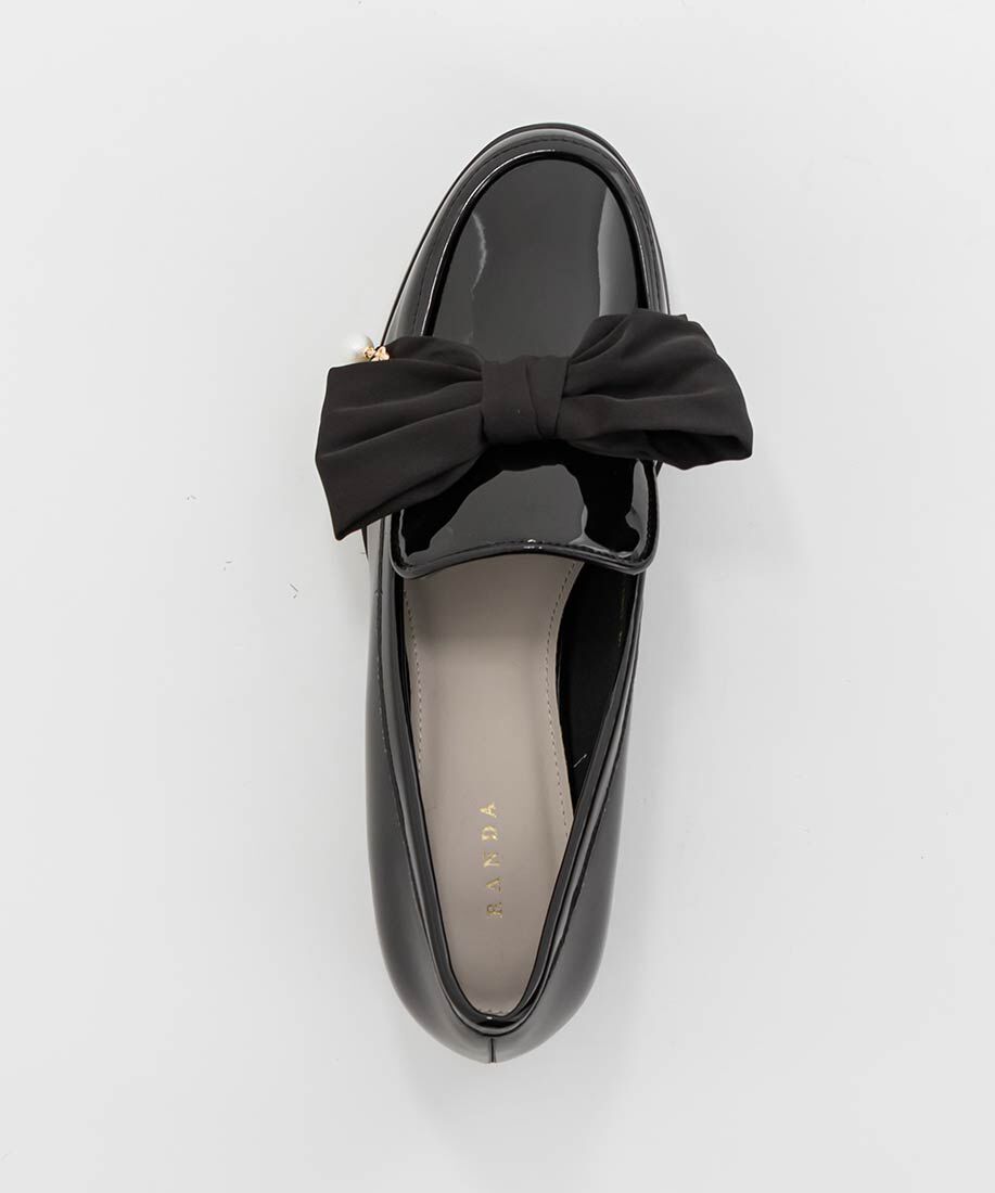  「パールチャームサテンリボンローファー」|ローファー|